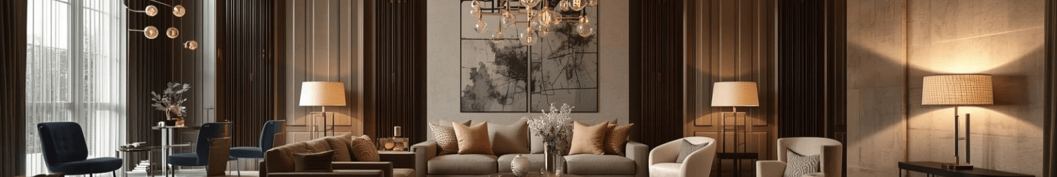Modern lighting collection with pendant lights and lamps