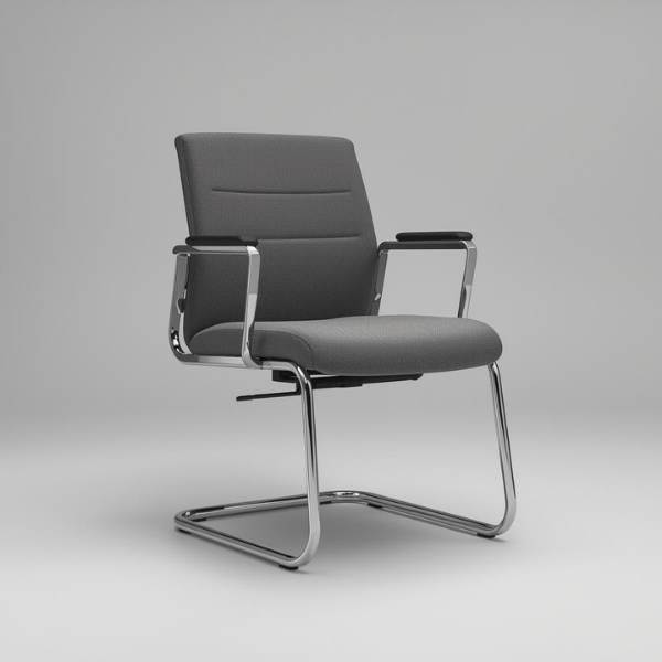 Visitor chairs banner with five modern cantilever office guest chairs