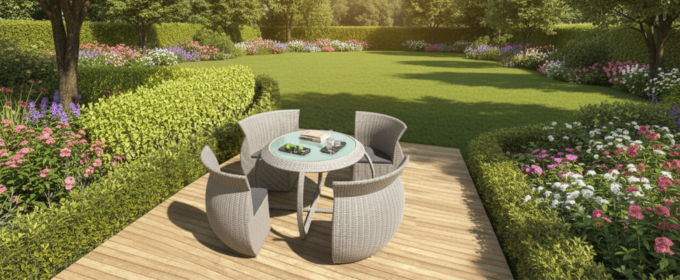 5 Pieces Rattan Outdoor Dining Set. @HOG - Home Office Garden Online Marketplace
