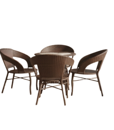 Outdoor Rattan Patio Table + 4 Chairs. @HOG - Home Office Garden Online Marketplace