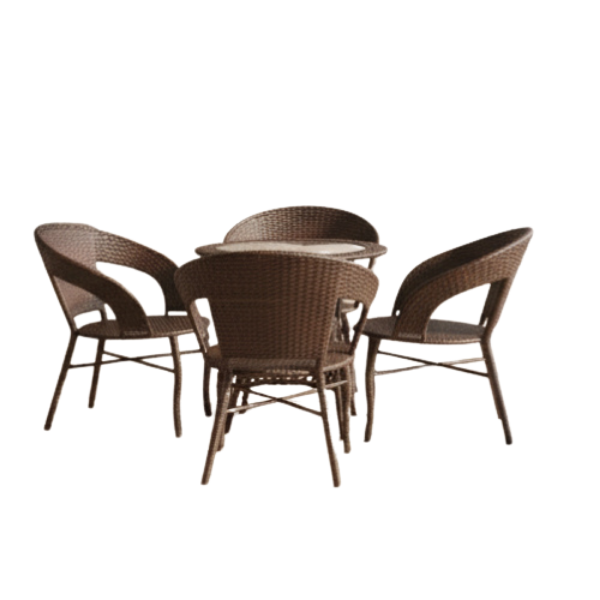 Outdoor Rattan Patio Table + 4 Chairs. @HOG - Home Office Garden Online Marketplace