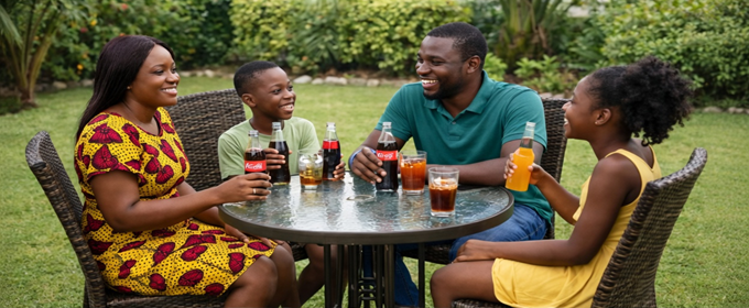 family enjoying outdoor dining with 32 inch patio table and stackable rattan chairs in garden setting