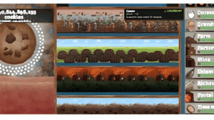 Cookie Clicker gameplay screen showing incremental upgrades, clicks, and in-game progression strategy for gamers