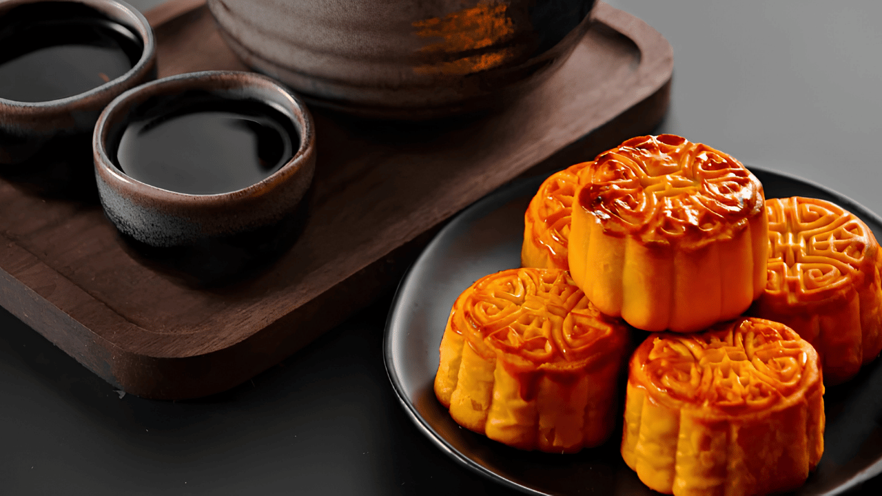 Teochew mooncakes served with traditional tea pairing for Mid-Autumn Festival celebration and cultural dining experience