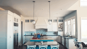 Interior design tips showcased in a stylish living space with modern furniture, balanced colors, and decorative accents
