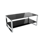 Modern Black Glass Coffee Table with Chrome Frame @HOG - Home, Office, Garden, Online Marketplace