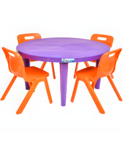 Knockout Kiddies Plastic Table + 4 Strong-S Chairs Set @HOG - Home Office Garden Online Marketplace