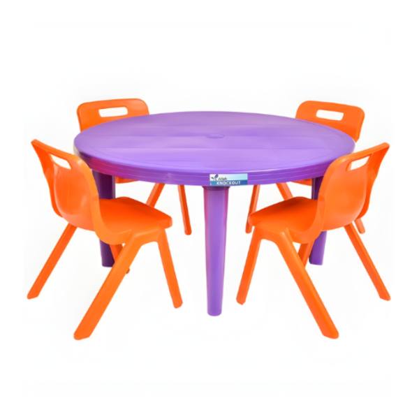 Knockout Kiddies Plastic Table + 4 Strong-S Chairs Set @HOG - Home Office Garden Online Marketplace