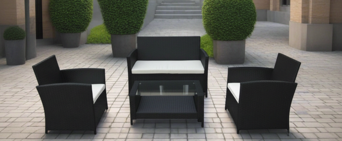 Outdoor Patio Rattan Chair 4 Pieces @HOG - Home Office Garden Online Marketplace