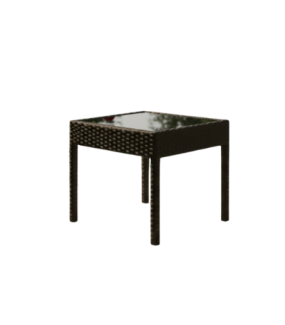 Goplus Rattan Patio Table with Transparent Glass Top. @HOG - Home Office Garden Online Marketplace
