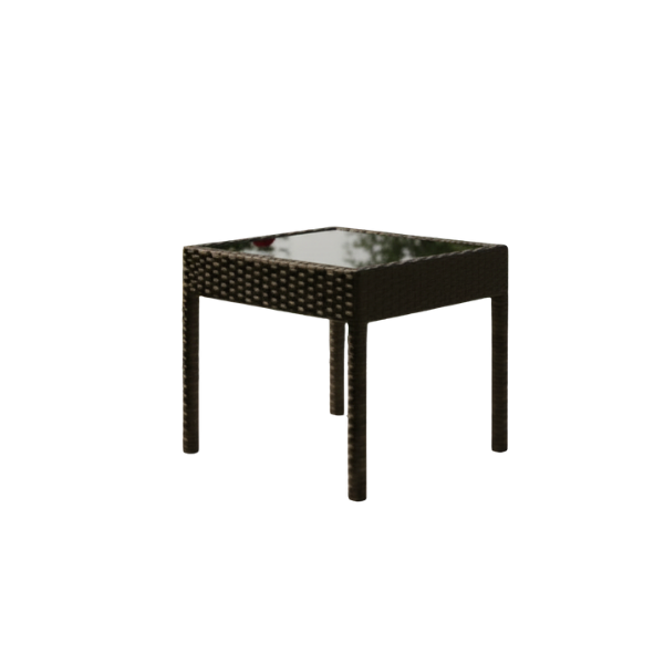 Goplus Rattan Patio Table with Transparent Glass Top. @HOG - Home Office Garden Online Marketplace