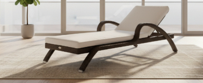 Rattan Sun Lounger. @HOG - Home Office Garden Online Marketplace