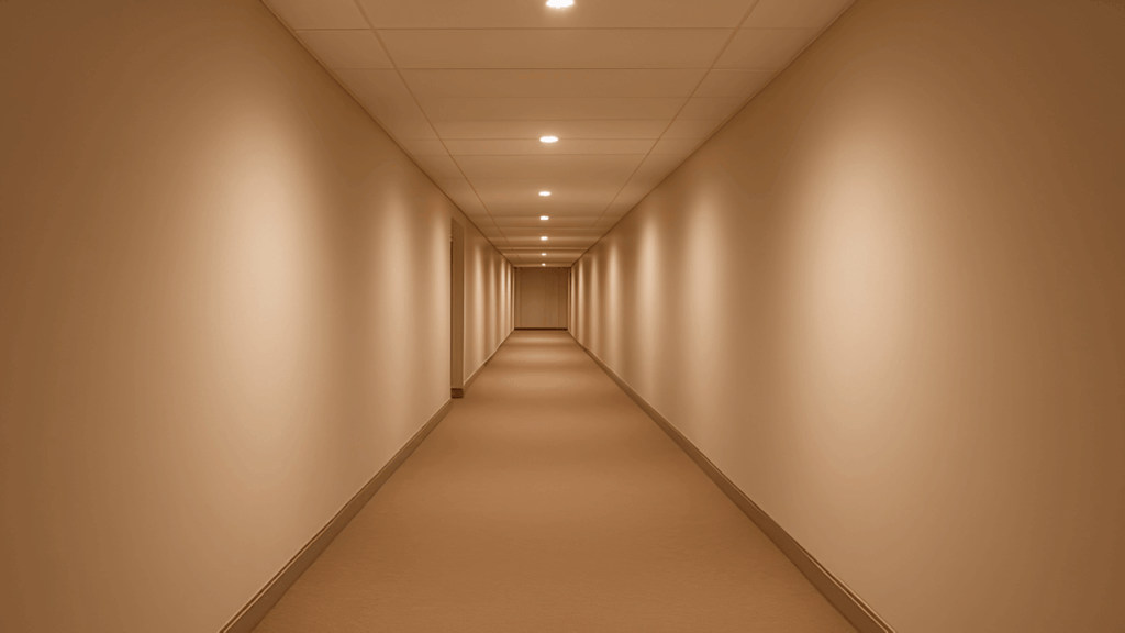 Stylish hallway with a durable patterned carpet designed for high-traffic home entry areas