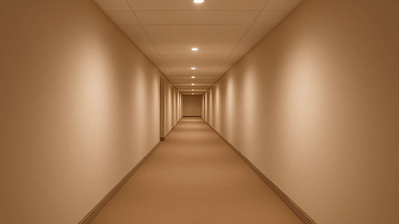 Stylish hallway with a durable patterned carpet designed for high-traffic home entry areas