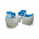 4 Pieces Outdoor Patio Rattan Chair