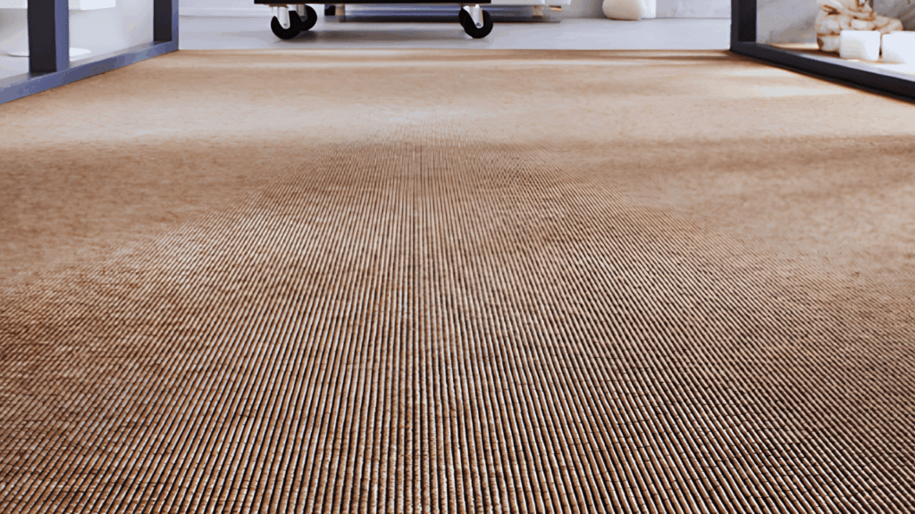 “Various carpet textures and materials displayed for home flooring selection, highlighting options suitable for warm climate interiors like Dubai homes”
