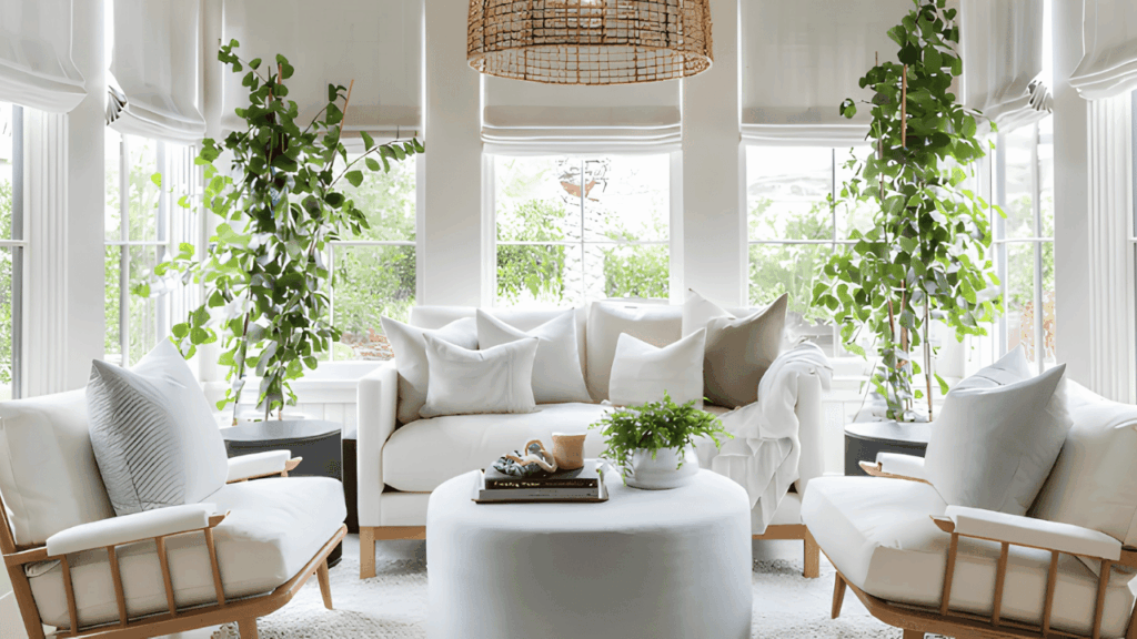“Bright and clean home interior prepared for spring cleaning and seasonal home refresh with organized living space”