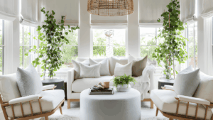 “Bright and clean home interior prepared for spring cleaning and seasonal home refresh with organized living space”