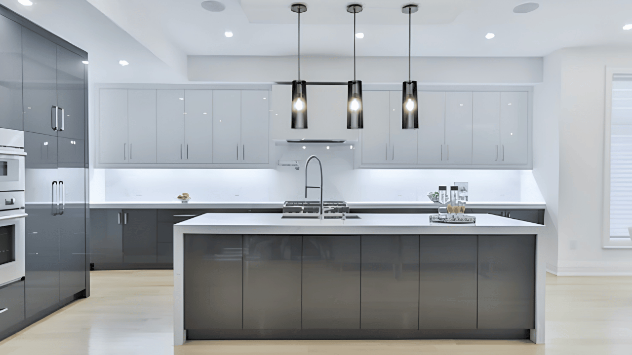 Modern kitchen interior showcasing stylish design trends with sleek cabinets and elegant finishes