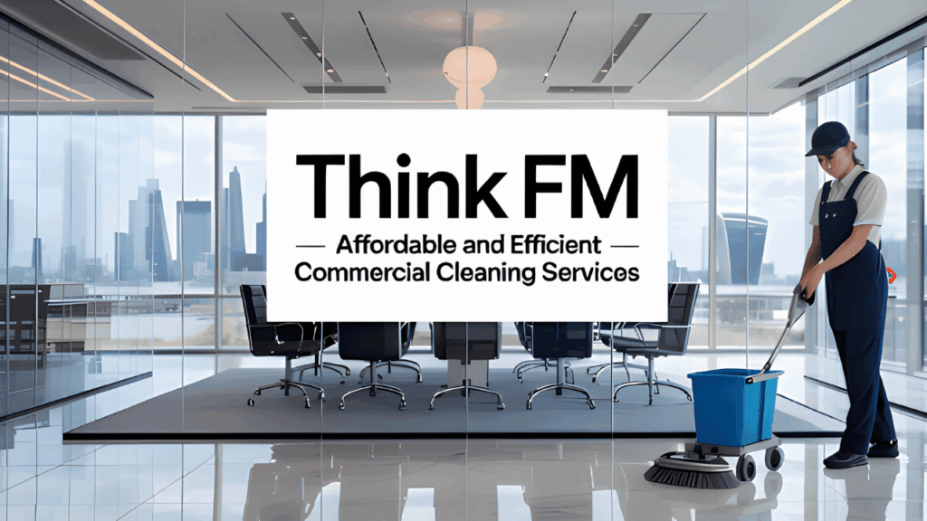 Professional commercial cleaning service team cleaning an office space to maintain hygiene and efficiency in a workplace environment.