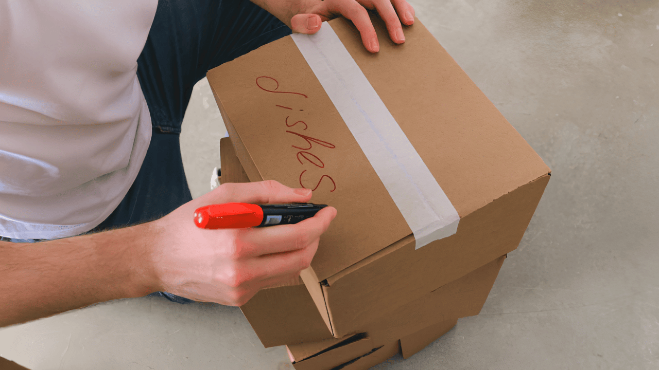 A moving and organizing process showing packed boxes and decluttered home items during a big move