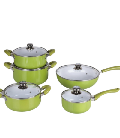 Linsan 5 Piece Aluminum Non-stick Cookware Set - Lemon @HOG - Home, Office, Garden, Online Marketplace