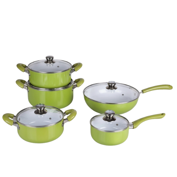 Linsan 5 Piece Aluminum Non-stick Cookware Set - Lemon @HOG - Home, Office, Garden, Online Marketplace