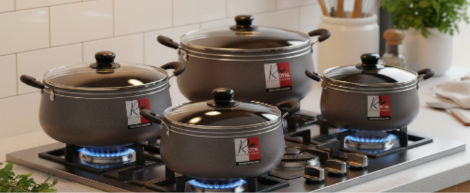 Royal Kitchen Ware Aluminium Cookware Set – 5 Pieces@HOG - Home, Office, Garden, Online Marketplace