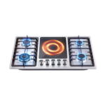 4-Burner Built-in Hybrid Cooktop with Electric Induction Hotplate