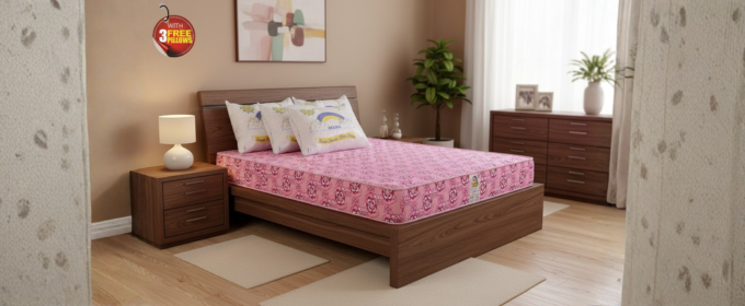 Super Flora - 75 x 84 x 18 Mouka Mattress with 3 Pillows - L 6ft x W 7ft x H 18"(Lagos Only) @HOG - Home Office Garden Online Marketplace