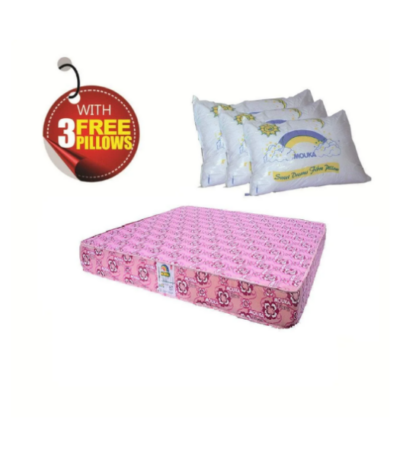 Super Flora - 758416 Mouka Mattress with 3 Pillows - L 6ft x W 7ft x H 16"(Lagos Only) @HOG - Home Office Garden Online Marketplace