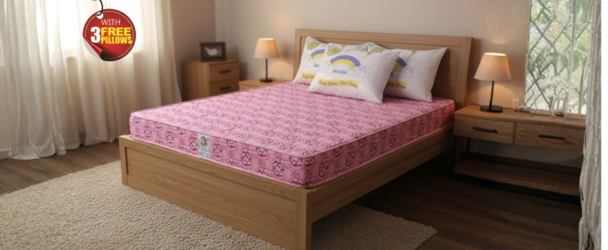 Super Flora - 758414 Mouka Mattress with 3 Pillows - L 6ft x W 7ft x H 14"(Lagos Only) @HOG - Home Office Garden Online Marketplace
