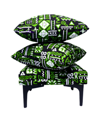 Adinkra Footstools with Twin Throw Pillows @HOG - Home, Office, Garden, Online Marketplace
