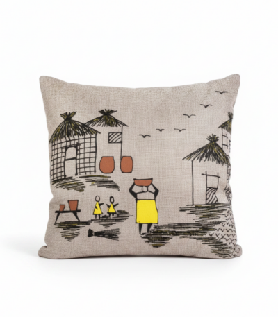 African Warli Throw Pillow (Cover + Insert) @HOG - Home, Office, Garden, Online Marketplace