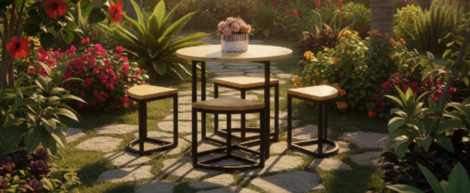 Brown Wooden 4 Seater Dining Table * @HOG - Home, Office, Garden, Online Marketplace 