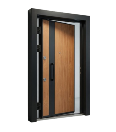 Fire and water-resistant Turkish security door with reinforced steel construction, modern locking system, and elegant contemporary finish