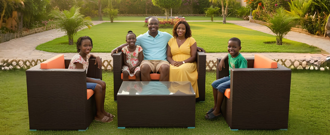 Rattan 5-Piece Cushioned Patio Furniture Set @HOG - Home, Office, Garden, Online Marketplace