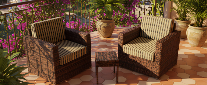 Rattan Armchair with Cushions @HOG - Home, Office, Garden, Online Marketplace