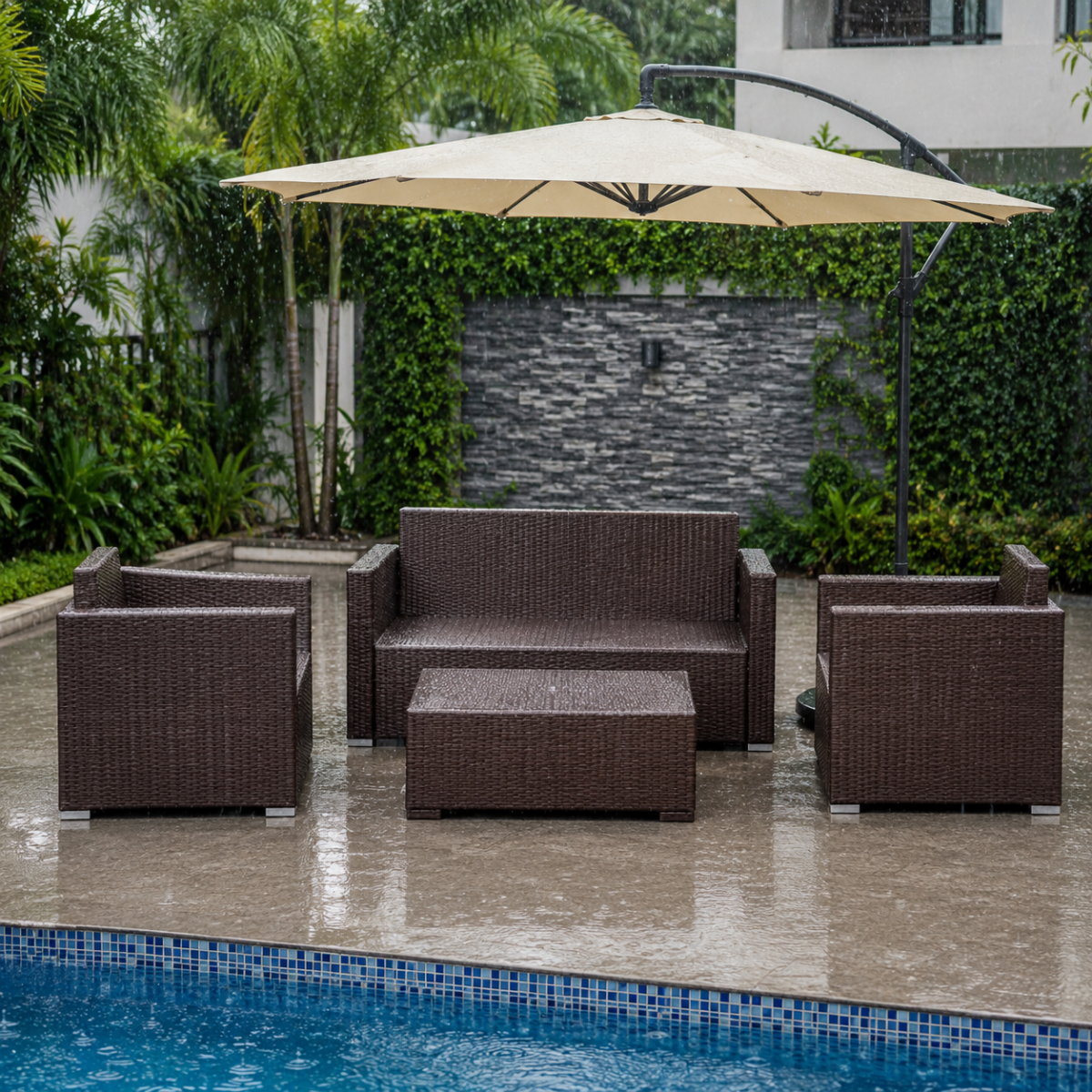 Bahia Garden Rattan Sofa Set with Parasol @HOG - Home, Office, Garden, Online Marketplace