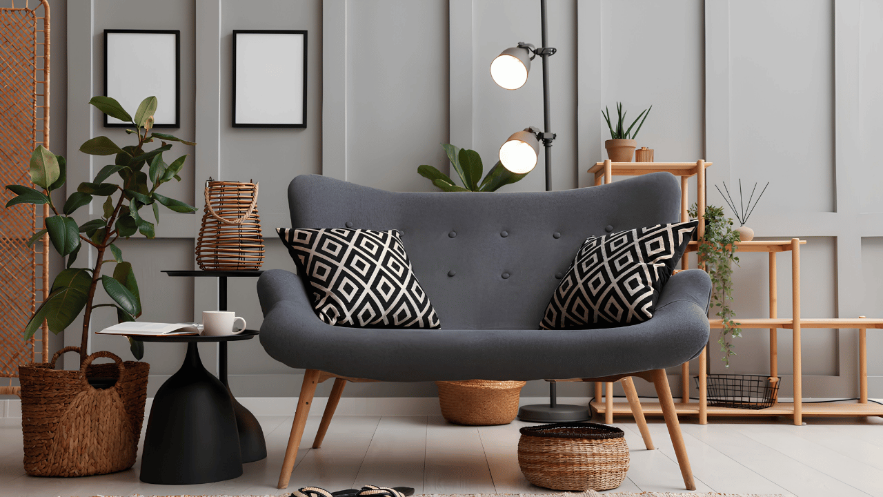 Modern small living room featuring space-saving furniture ideas designed to maximize style and functionality in compact home interiors.