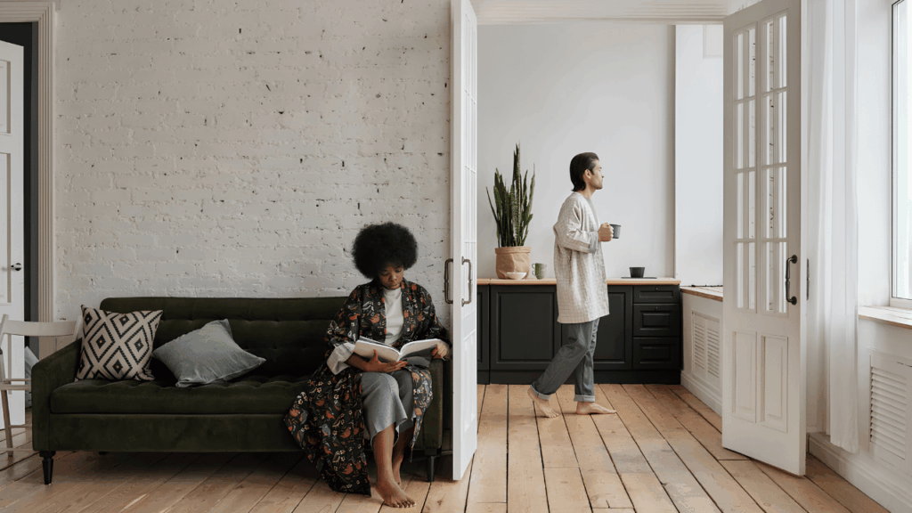 A modern organized home interior showing smart storage solutions and time-saving setups designed to help homeowners reduce chores and reclaim their weekends.