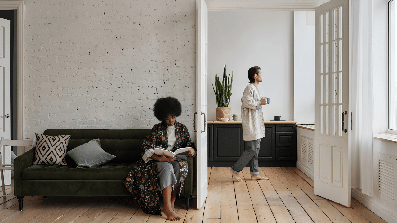 A modern organized home interior showing smart storage solutions and time-saving setups designed to help homeowners reduce chores and reclaim their weekends.