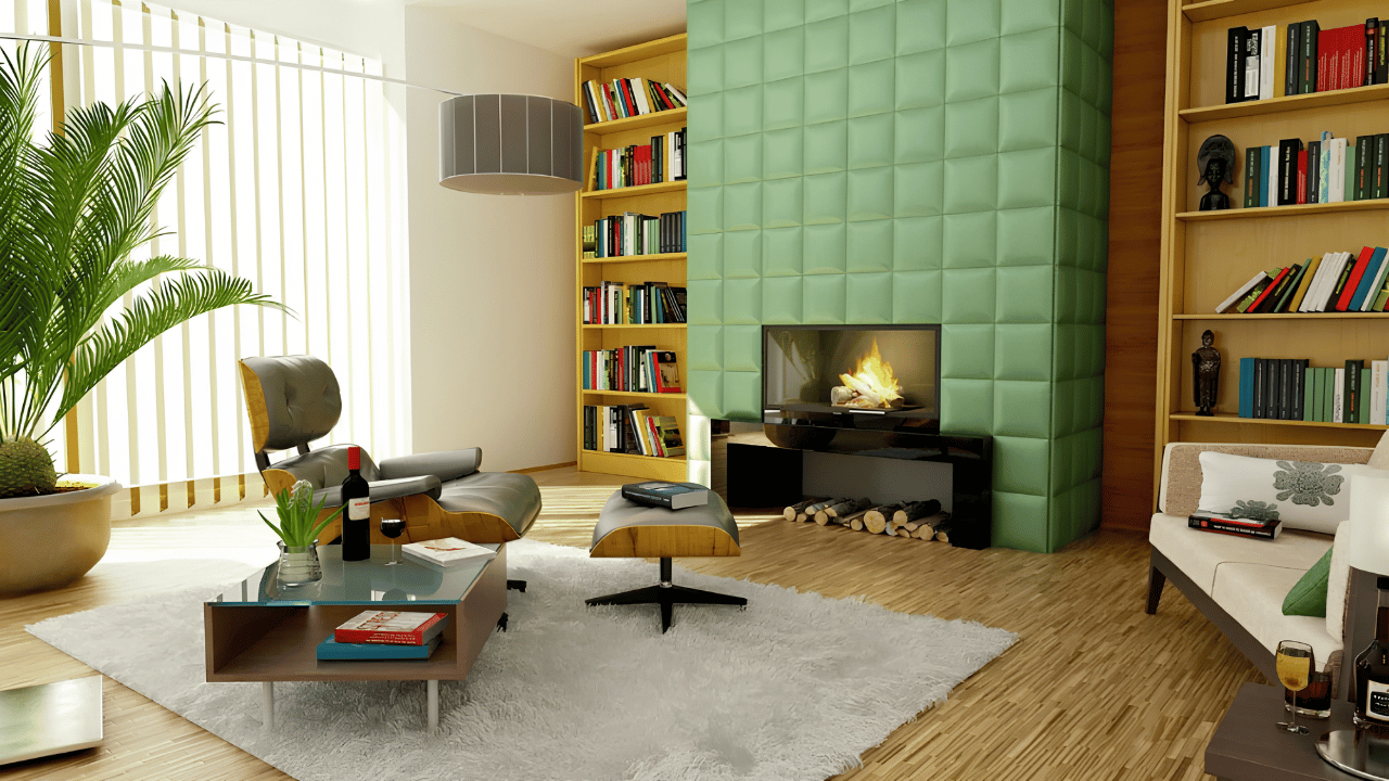 Modern interior space featuring handmade light fixtures and artisan decor elements blended with contemporary furniture, showcasing the balance between craftsmanship and modern interior design
