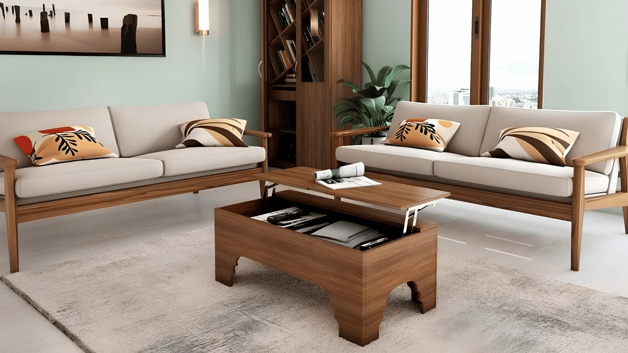 Well-maintained living room furniture arranged neatly to demonstrate proper care and maintenance for extending furniture lifespan and reducing unnecessary replacement costs.