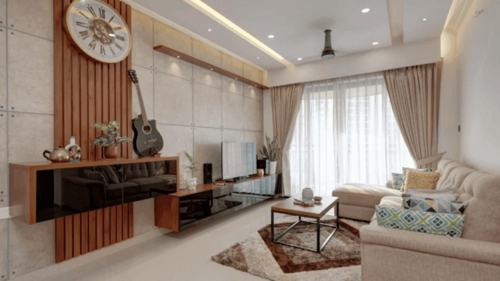 A modern small living room with stylish space-saving furniture, smart décor arrangement, and elegant interior design ideas that maximize comfort and style in compact spaces.