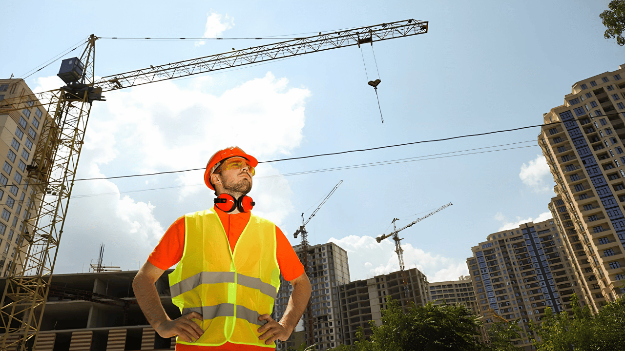 Tower crane operating on a construction site in Melbourne, representing heavy-duty construction equipment and professional crane services.