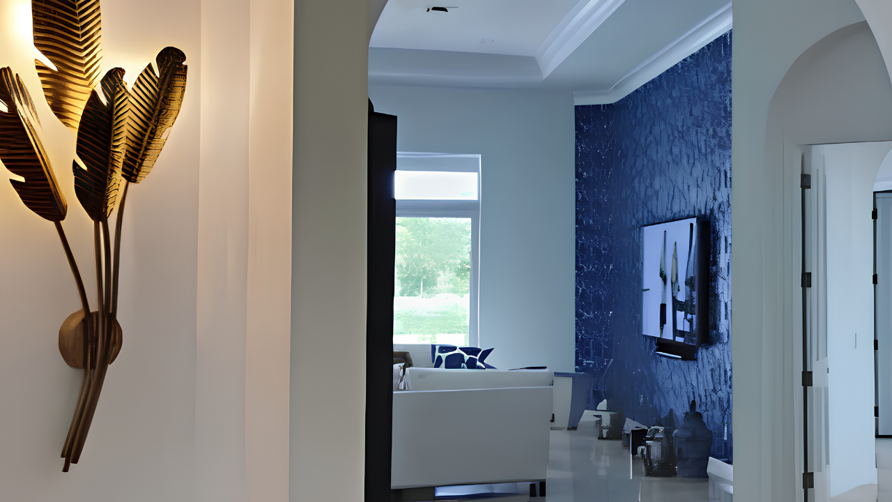 Tropical wall sconce ideas for a relaxed coastal home interior with warm ambient lighting and natural textures.