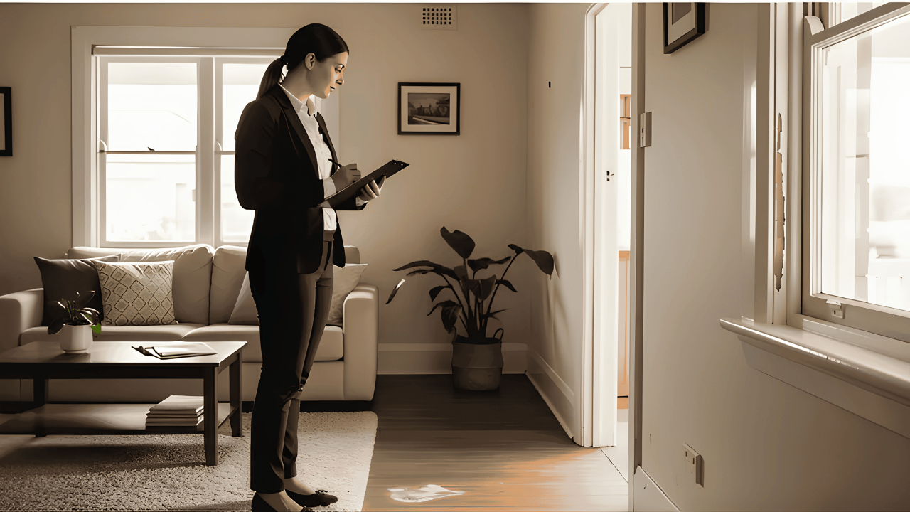 Modern home interior being evaluated, highlighting clean design, furniture quality, and layout factors that property valuers consider during assessment.