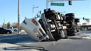 Conceptual image representing legal assistance after a truck accident, highlighting safety, protection, and professional legal support.