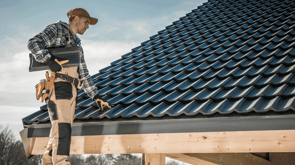 A residential home with a focus on modern roofing structure, highlighting durable and quality roofing solutions for homeowners.